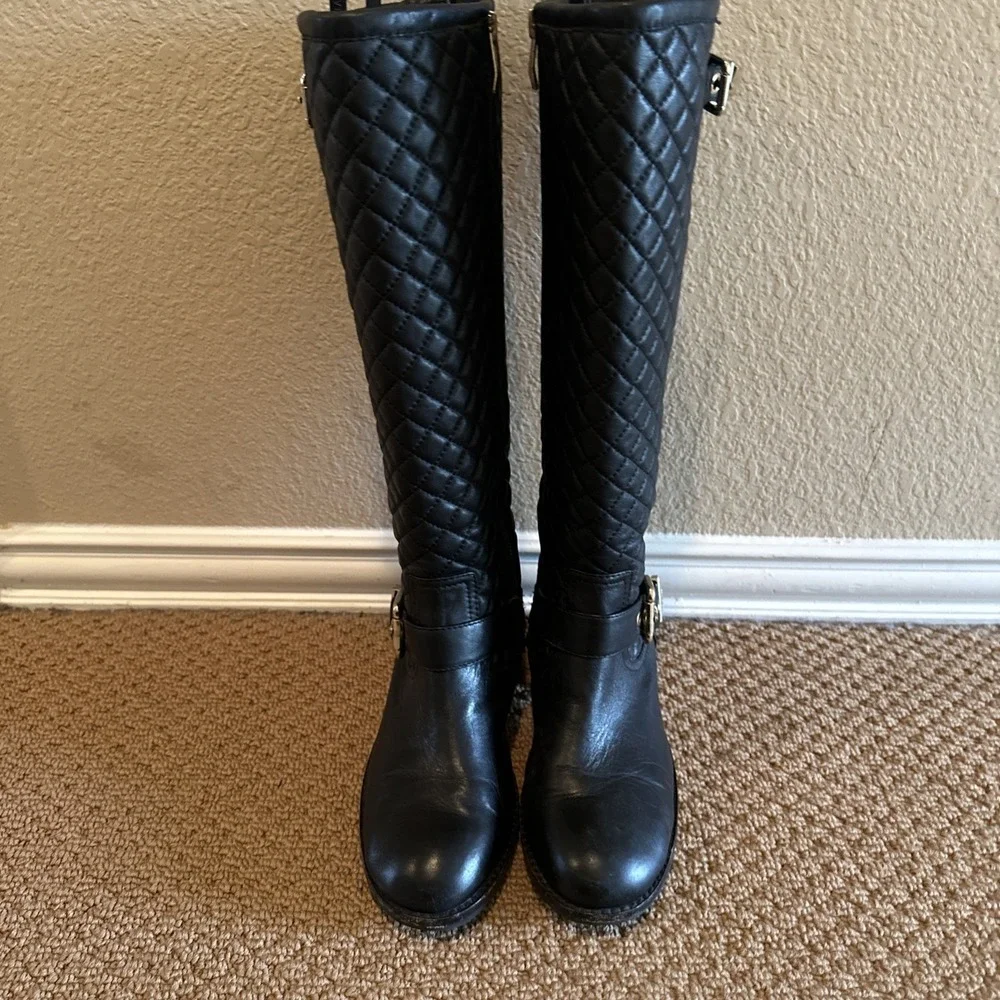 Vince Camuto Wenters Quilted Tall Riding Boot Equestrian‎ Elegant LeatherSize 8B